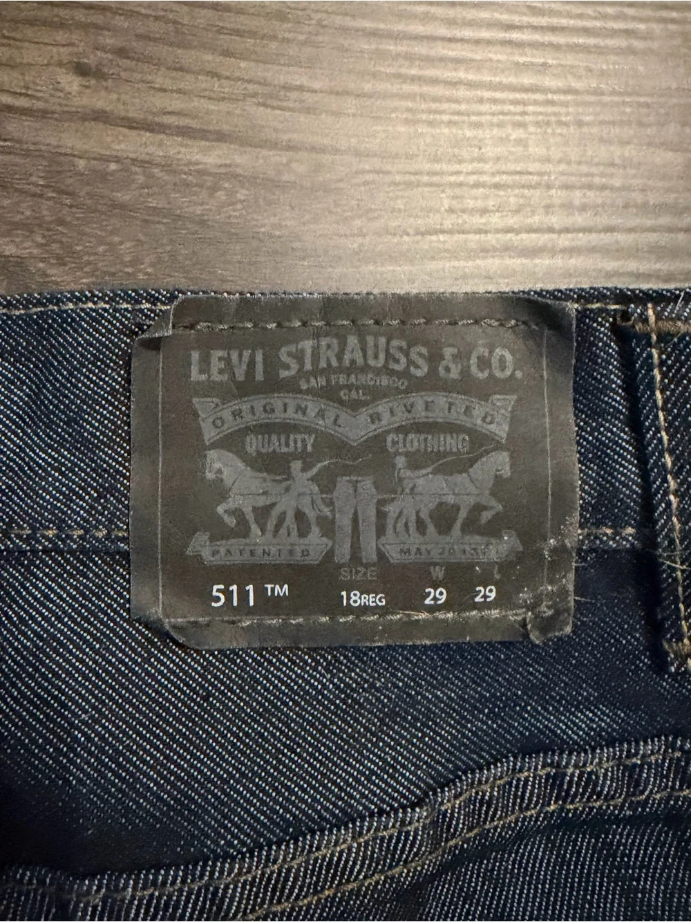 Levi’s blue metallic jeans 511 29x29